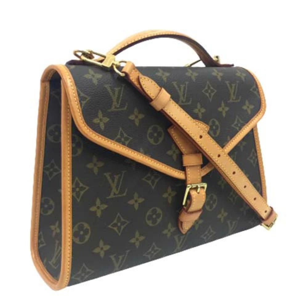 Louis Vuitton Bel Air Shoulder Bag Handbag Leather Monogram Crossbody Brown